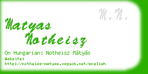 matyas notheisz business card