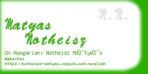 matyas notheisz business card